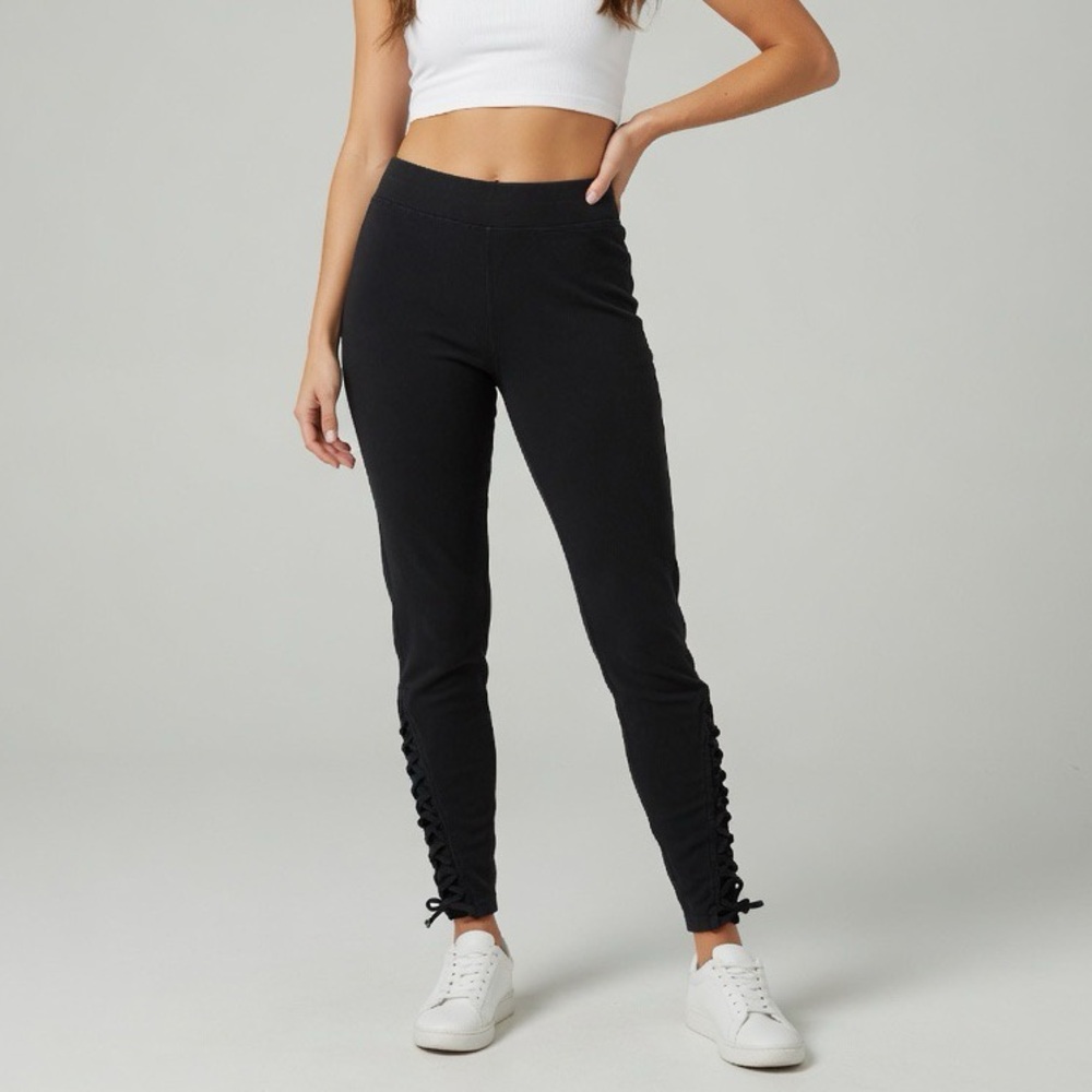 Express Women’s Black Lace-Up Leggings Joggers - Size Medium
